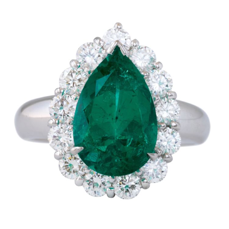 Colombian Emerald and Diamond Ring, Platinum