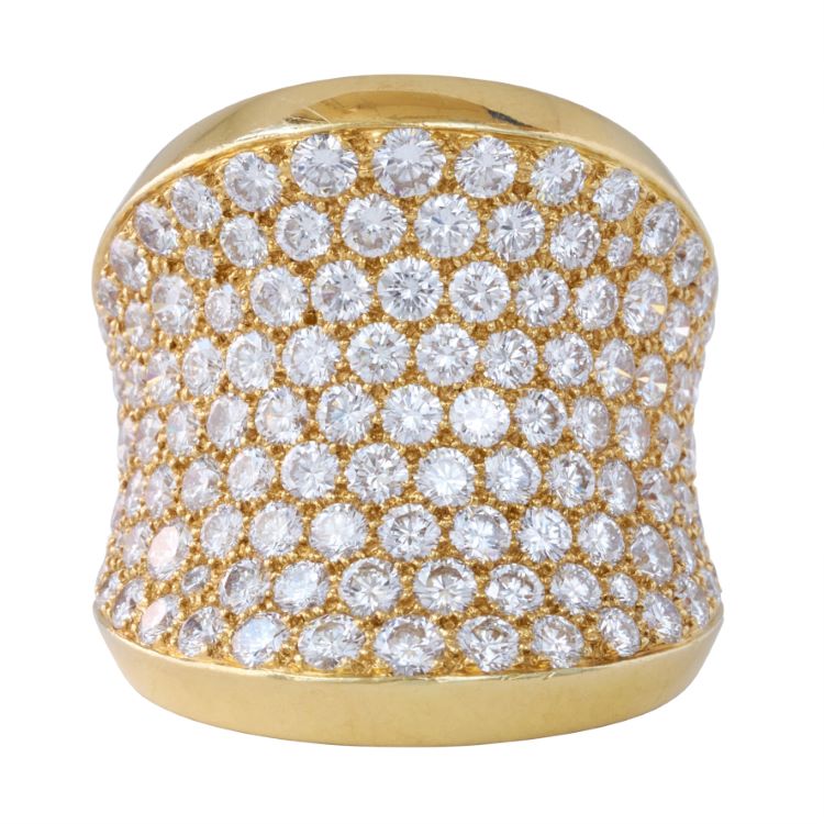 Cartier Diamond Saddle Ring, 18 Karat Yellow Gold
