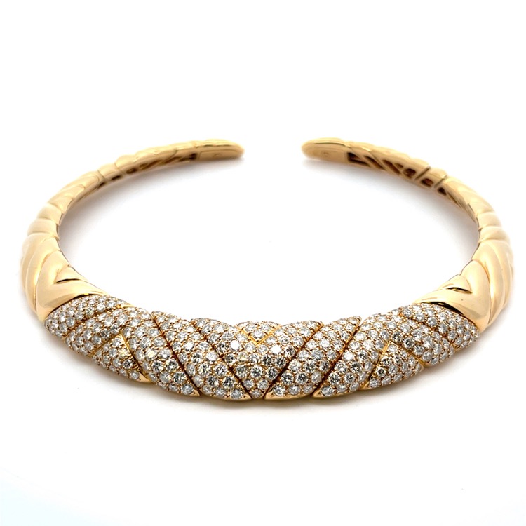 Van Cleef & Arpels Diamond Collar Necklace, 18 Karat Yellow Gold