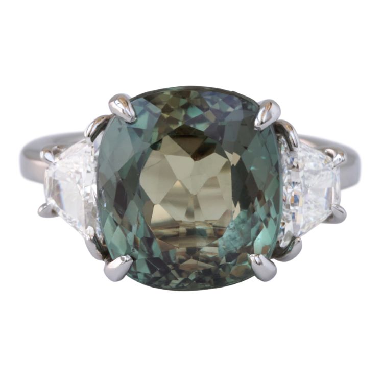Alexandrite and Diamond Ring, Platinum
