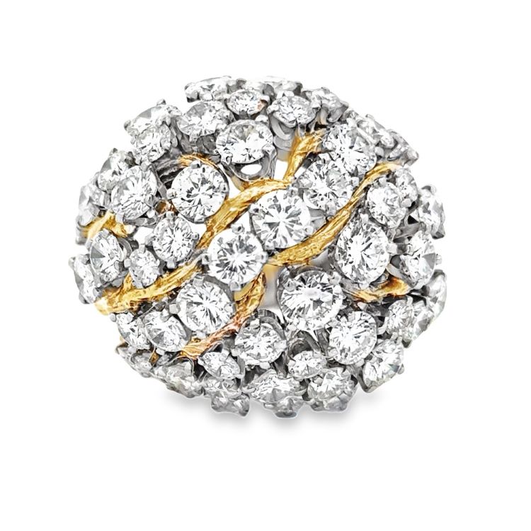 David Webb Diamond Cluster Ring, 18 Karat Yellow Gold